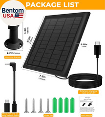 8W Solar Panel for Ring Camera, 2-Pack Solar Panel Charger Compatible with Ring