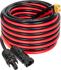 Solar to XT60 Extension Cable 10AWG 25FT Solar Connector to XT60 Adapter Cable f