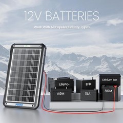 12V Solar Car Battery Charger 15W Solar Trickle Charger Maintainer