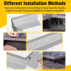 8In X 100Ft Solar Panel Bird Guard,Solar Panel Roof Protection Net 1/2Inch Mesh