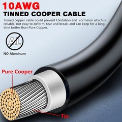 Solar Panel Cable 100FT 10AWG Red Black 2 Pack Storage