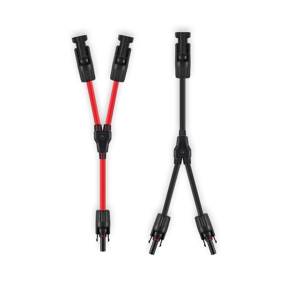 Solar Connectors Y Branch Parallel Adapter 10AWG Cable for Solar Panel (Red &…