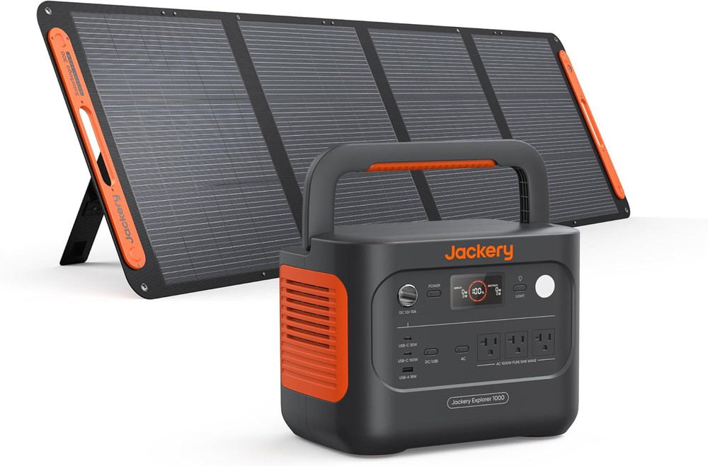 Jackery Solar Generator 1000 V2 with 200W Solar Panel,1070Wh Portable Power Stat
