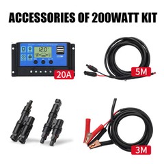 Dokio 2X100w 200w Rigid Monocrystalline Solar Panel Kit for Home/Caravan/RV/Boat