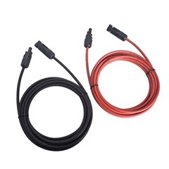 1 Pair 10ft 12AWG Black and Red Solar Panel Extension Cable Wire Connector