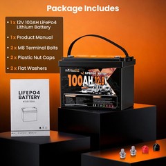 12V 100Ah Deep Cycle LiFePO4 Battery for Overland Off Grid, Low Temp Cutoff