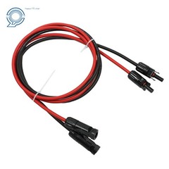 1 Pair 5 Feet 10 AWG Solar Panel Extension Cable Wire Connector Black + Red