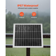 Uimoso Solar Panel Charger 20W 12V with Integrated Controller for Farm Equipment