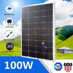 100W Watt Mono Solar Panel 12V Off-Grid Charge Battery Power For Caravan Home RV