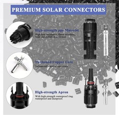 1-100 Set Male Female Wire Cable Connector Set Solar Panel Waterproof Connectors