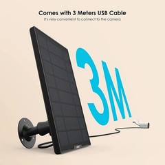 ieGeek Outdoor Solar Panel for Wireless Security Cameras USB Power Cable