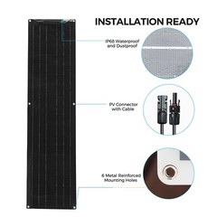 50W Flexible Solar Panel RV Camping Off-Grid Rooftop Portable Battery Charge