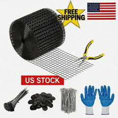 WildVenture Solar Panel Critter Guard Kit – Black Coated Wire Mesh 6in x 50ft