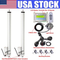 Dual Axis Solar Tracking Tracker-2*14″ Linear Actuator Wind Sensor Sun Track Set