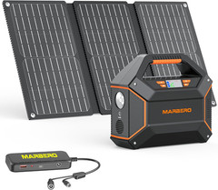 155Wh Solar Generator with Solar Panel Included 30W Portable Power Station 100W