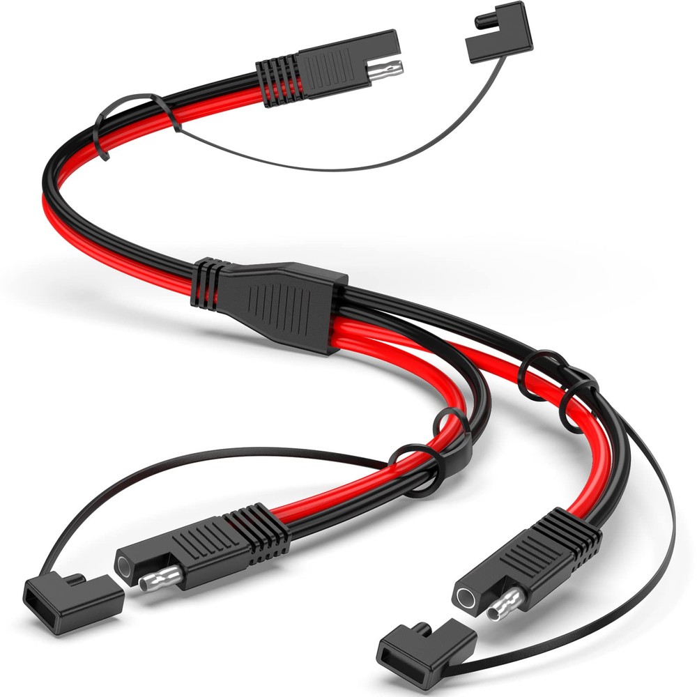 10AWG SAE Y Splitter Cable SAE Quick Disconnect Connector, 1 to 2 SAE to SAE …