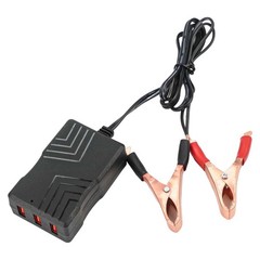 12V 24V to 5V USB DC Converter Module with Battery Terminal Clip 3 Port