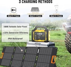 100W Foldable Solar Panel, Quiet Generators for Home, RV, Outdoor, Camping use
