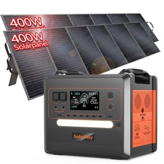 SolarPlay 2500W Power Station 2304Wh Solar Generator With 2Pcs 400W Solar Panel