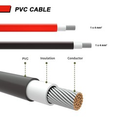 10 AWG Solar Panel Extension Cable Wire Connector IP67 Black + Red Set Cable