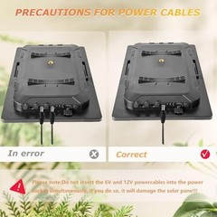 6W Solar Panel Charger for Trail Cameras, 6000mAh Battery, IP65 Waterproof, 5ft