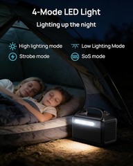 Portable Power Station 300W, 192Wh Lifepo4 Battery Solar Generator with Solar Pa