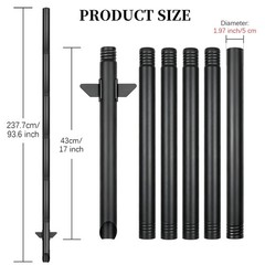 Metal Ground Stake 7.8 FT Heavy Duty – 2″ Diameter Threaded Steel Pipe with S…
