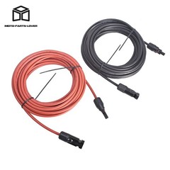 20ft Black+Red Solar Panel Extension Cable Wire Connector 1 Pair 4mm²/12AWG New