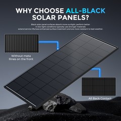 12V 300W Watt Mono Solar Panel N-Type 18BB Power RV Camping Home Boat Off Grid