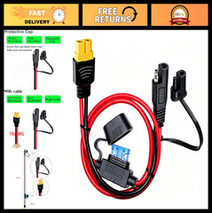 10AWG SAE to XT60 Extension Cable 2FT, 15A Fuse, Solar Panel Adapter for Power S