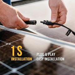 Solar Y Connectors 1 to 3 Parallel Connectors Waterproof Plug Tool Kit Black