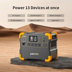 PECRON E1500LFP Portable Power Station 1536Wh Generator with 2*300W Solar Panels