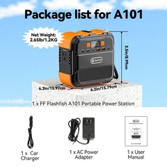Flashfish A101 Portable Power Station 120W 98Wh with 60W 18V Solar panel Kit