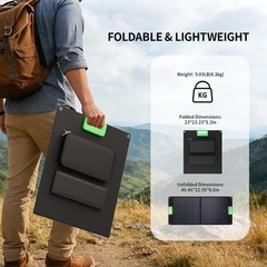 100W Portable Solar Panel for Power Station, 23.5% High Efficiency ETFE Folda…