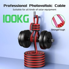 Bateria Power Solar Panel Wire 50Ft Black and 50Ft Red Kit, 10AWG (6mm²) So