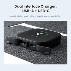 35W Solar Panel Charger with USB-A and USB-C Ports, 25.4% High Efficiency Fol…