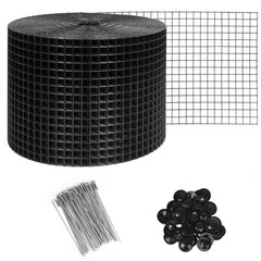 Solar Panel Bird Guard Mesh| 8in x 100ft Black PVC Coated Heavy Duty Galvaniz…