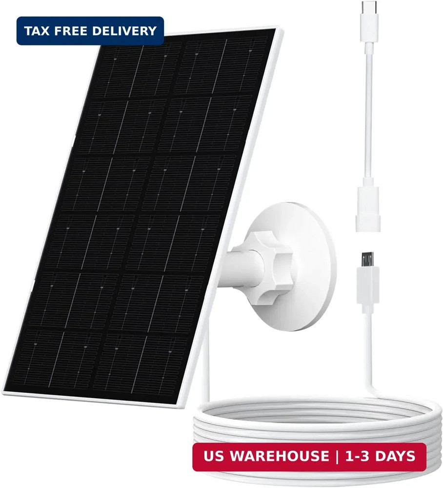 Zivif USB Solar Panel for Security Camera, 4W Solar Charger for Rechargeable Bat