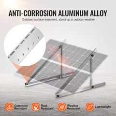 50-Inch Solar Panel Support Brackets, 0 to 90° Modifiable Incline Mount Brackets