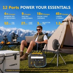 Portable Power Station 600W, 299Wh LiFePO4 Battery, Solar Generator, Jump Start,