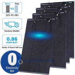 Flexible 400W Mono Solar Panel 18V Power Portable Camping Home RV Battery Charge