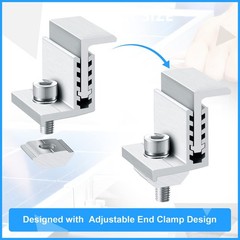 10 Solar Panel End Clamp Mounting Z Bracket Mid Clamps Aluminum Rail End Clam…