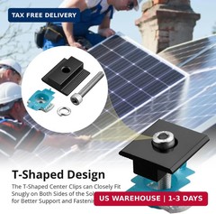 Anbte 10 PCS Solar Panel Mounting Brackets for Unistrut, Aluminium 30mm 6 x T-Sh