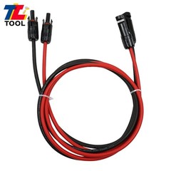1 Pair 5FT 10AWG Solar Panel Extension Cable Wire Connector Black + Red