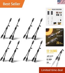 4 Pairs Solar Y Branch Connectors Solar Panel Parallel Adapter Cable 1 to 2 W…