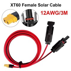 3M 12 AWG XT60 Female to Solar Connector Solar Panel Extension Charging Cable