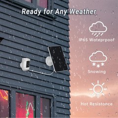 Solar Panel for Security Camera W/ Micro USB&USB-C Ports 9.8ft Cable Waterproof