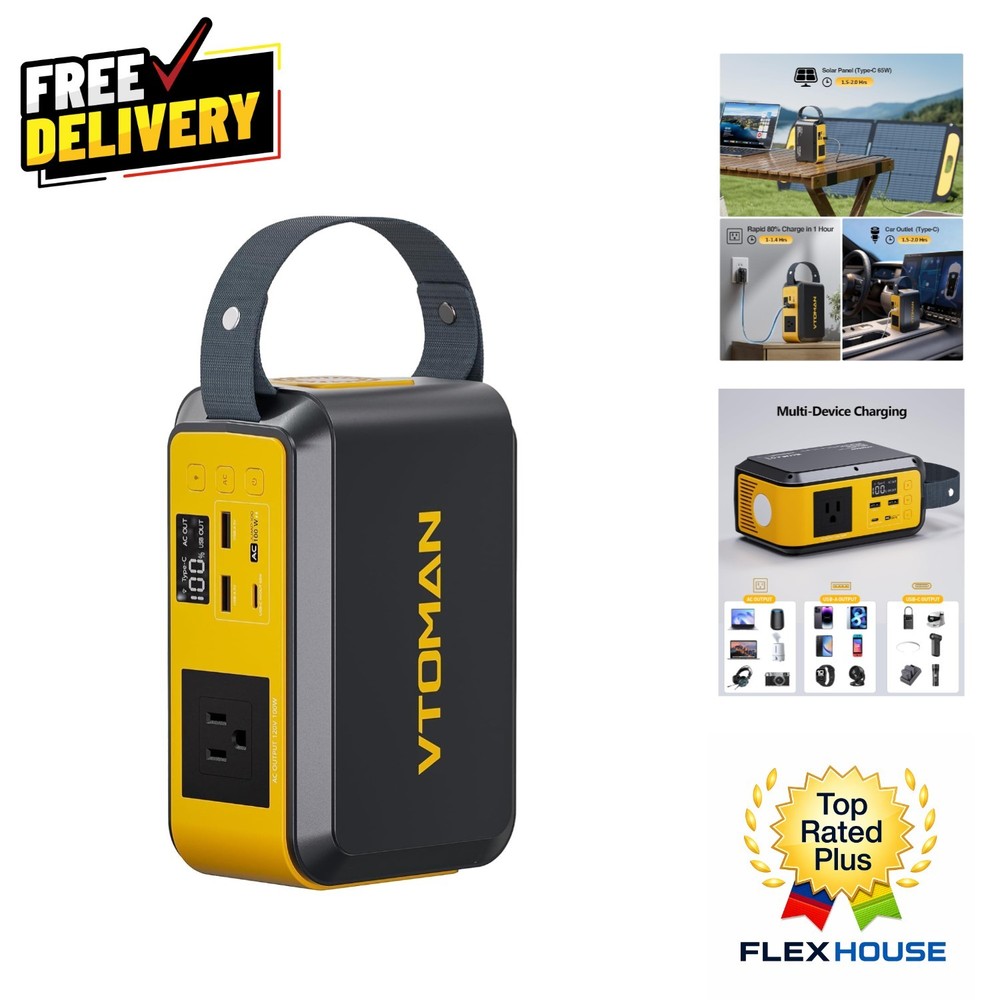 Jump 100 Solar Generator – Ultra-Fast 65W Recharge & LED Light for Emergency Use