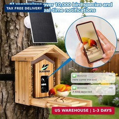 Bamboo Smart Bird Feeder 4K Camera AI ID Solar IP65 1.25L(S)