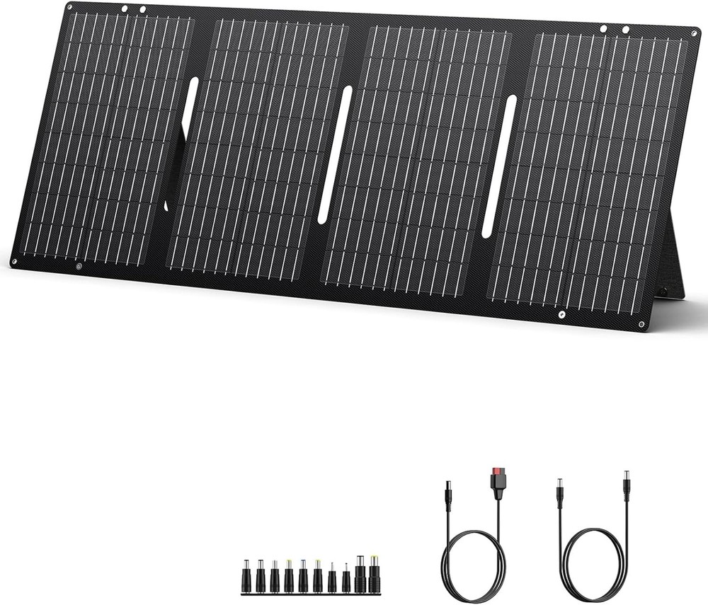 Portable Solar Panel 60W Solar Charger with DC/USB C/USB A Output DC Cable